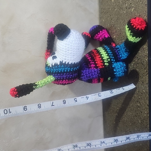 Colourful Neon Black White Crochet Plush Toy Crochet Hand Home Made New - Picture 6 of 7